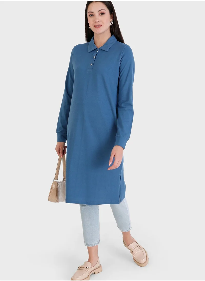 Refka by modanisa Button Detail Knitted Tunic