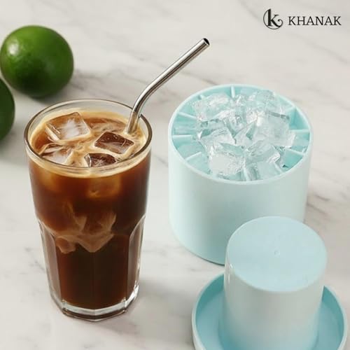 Khanak Cylinder Silicone Ice Cube Molds, Holds to 60 Ice Cubes, Decompress Ice Lattice Ice Cube Trays 3D Ice Maker Cup Press Type Easy Release Ice Cube Cup (1) - Image 5