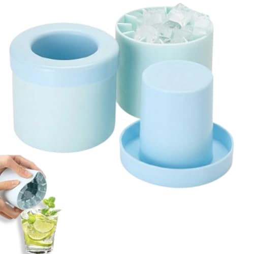 Khanak Cylinder Silicone Ice Cube Molds, Holds to 60 Ice Cubes, Decompress Ice Lattice Ice Cube Trays 3D Ice Maker Cup Press Type Easy Release Ice Cube Cup (1) - Image 1