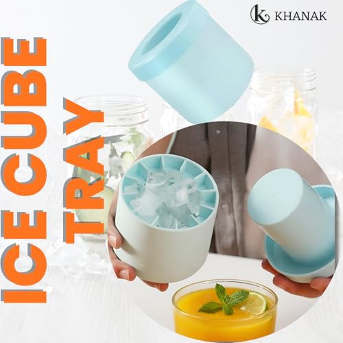 Khanak Cylinder Silicone Ice Cube Molds, Holds to 60 Ice Cubes, Decompress Ice Lattice Ice Cube Trays 3D Ice Maker Cup Press Type Easy Release Ice Cube Cup (1) - Image 4