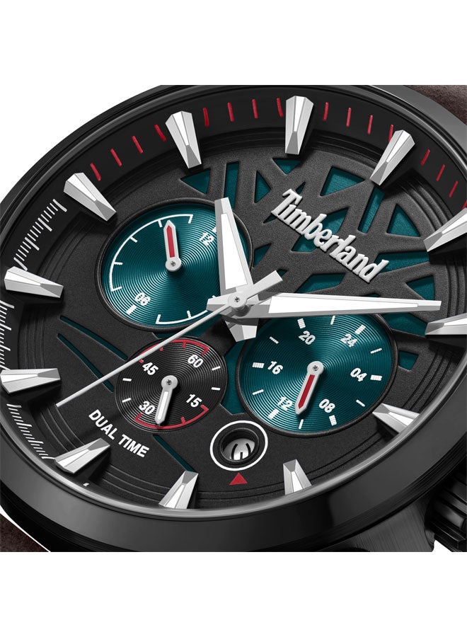 Timberland Men Henniker II Black Dial Leather Strap Multifunction Watch for Men, 44mm - Image 4