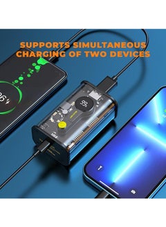 xinzhen "Transparent Power Bank P108 - 10000mAh, Ultra-Fast Charging 22.5W/PD20W, Digital LED Display, LED Light Yellow  - Image 2