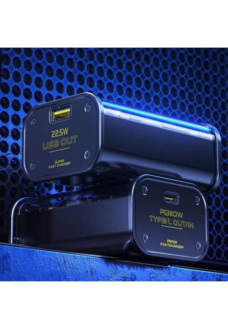 xinzhen - "Transparent Power Bank P108 - 10000mAh, Ultra-Fast Charging 22.5W/PD20W, Digital LED Display, LED Light Yellow - Image 1