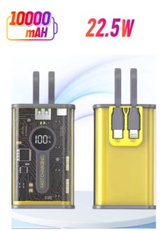 xinzhen "Transparent Power Bank P108 - 10000mAh, Ultra-Fast Charging 22.5W/PD20W, Digital LED Display, LED Light Yellow  - Image 1