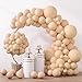 RUBFAC 129pcs Nude Balloons Different Sizes 18 12 10 5 Inch Boho Beige Apricot Balloon Garland Arch Kit for Party Decoration Gender Reveal Graduation Wedding Anniversary Baby Shower Party Supplies - Image 3
