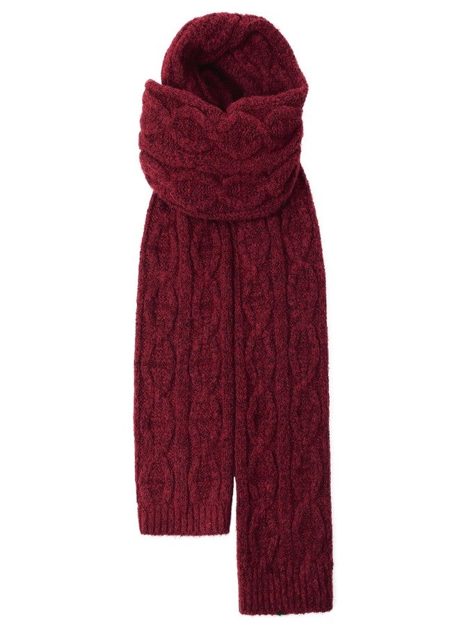 TOBEHIGHER Winter Scarf for Women, Chunky Ribbed Knit Soft Long Wrap Cold Weather Stocking Stuffers Thick Warm Large Scarves Red - Image 1