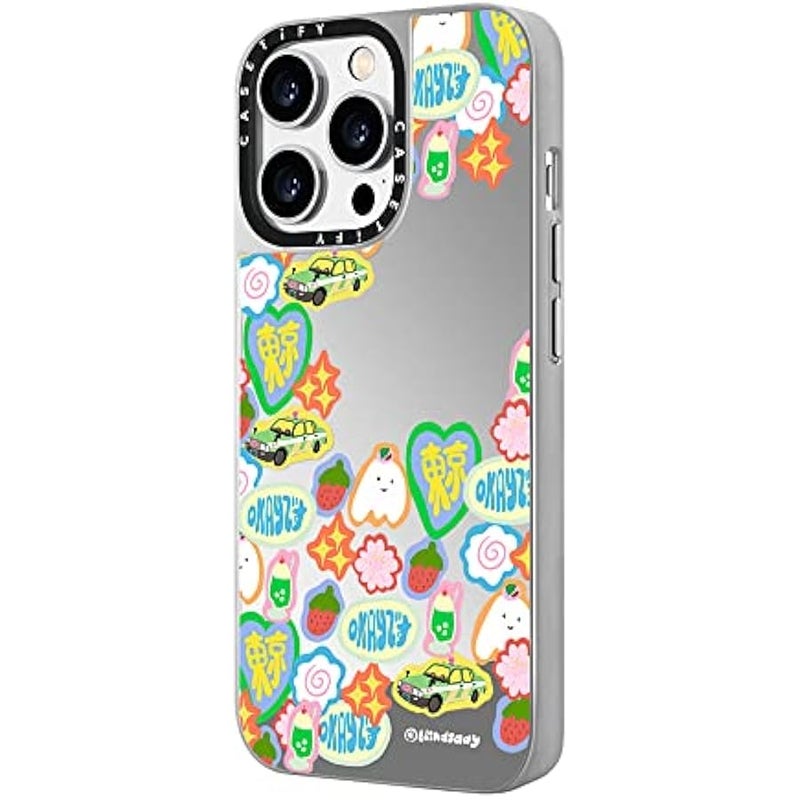 كاستيفي CASETiFY Mirror Case for iPhone 14 Pro Compatible with Magsafe - blindsaay- Tokyo Forever - Silver on Silver - Image 5