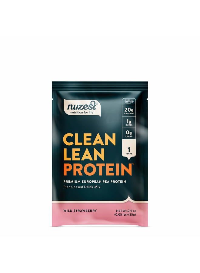 Nuzest Wild Strawberry Clean Lean Protein - Premium Vegan Protein Powder, Plant Protein Powder, European Golden Pea Protein, Single Serving - Image 1