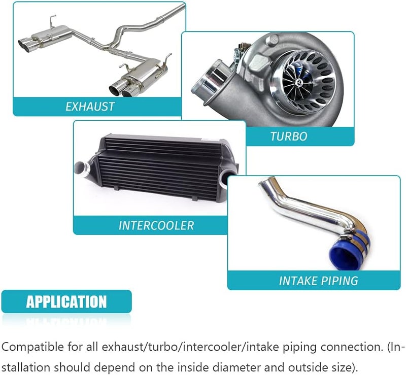 A ABIGAIL 2 PCS Universal 2.75" ID to 3" OD Exhaust Pipe Adapter Connector Reducer 304 Stainless Steel 2.75 Inch to 3 Inch 2 3/4” ID to 3” OD kit - Image 5