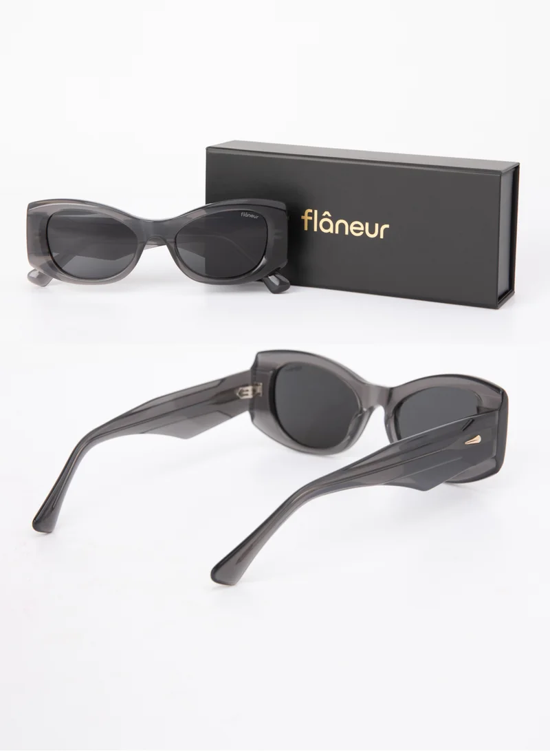 flâneur Flaneur Polarized Sunglasses - Cats Eye Big Frame Glasses, UV Protection Shades, Trendy Eyewear for Women & Men, Scratch-Resistant, Designer Accessories, Stylish Goggles with Polarized Lens