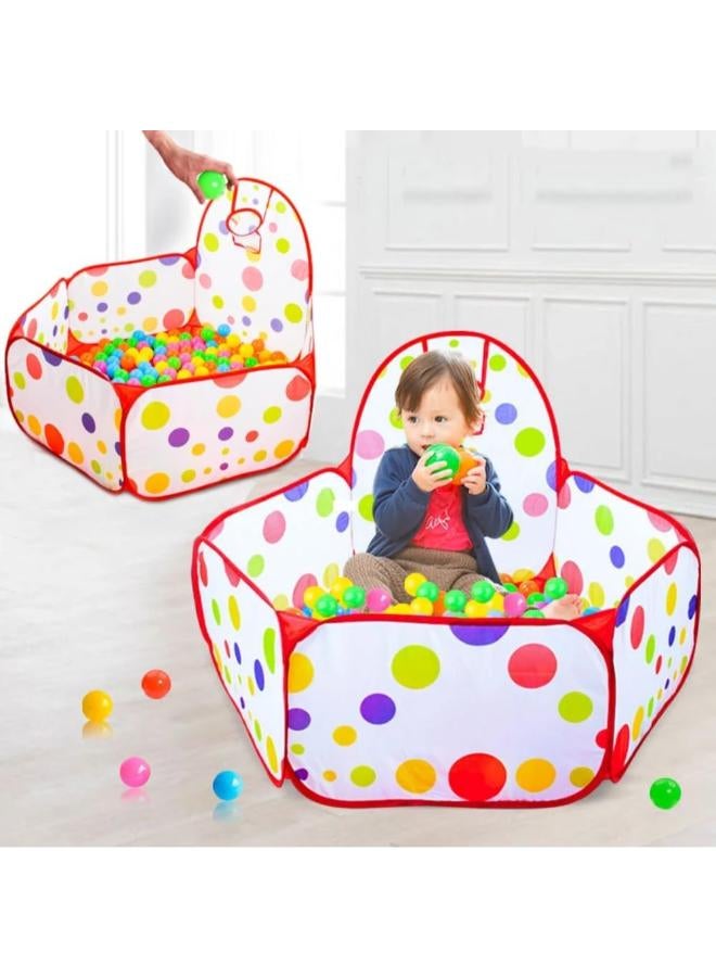 بيت لعب مفتوح للأطفال مع كرة سلة صغيرة و50 كرة - Image 1