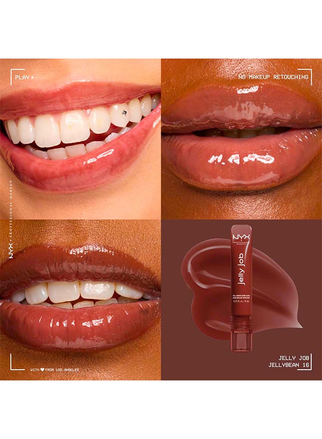 NYX PROFESSIONAL MAKEUP Jelly Job, Full-Bodied Shine Gloss, Lip-Smoothing Shine, Hyper-Glossy Finish, Jellybean - Image 2