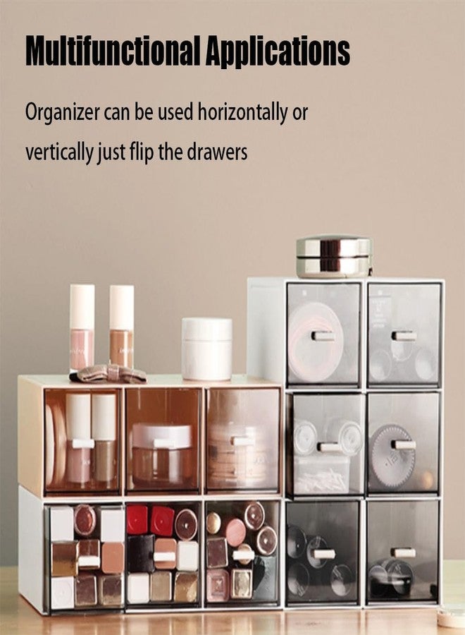 LZDGCC Plastic Tea Bag Organizer with 3 Drawers, Desk Drawer Organizer, Stackable Storage Drawers, White Tea Box, Makeup Organizer, Clear Tea Bag Storage, Coffee Storage for Tea Bags, Sugar Packets, Cosmetic - Image 5