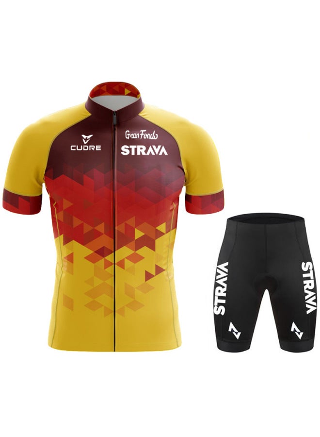 Strava Tour De France Cycling Jersey Short-sleeved Suit Sweat-wicking And Moisture-absorbing Event Cycling Jersey
