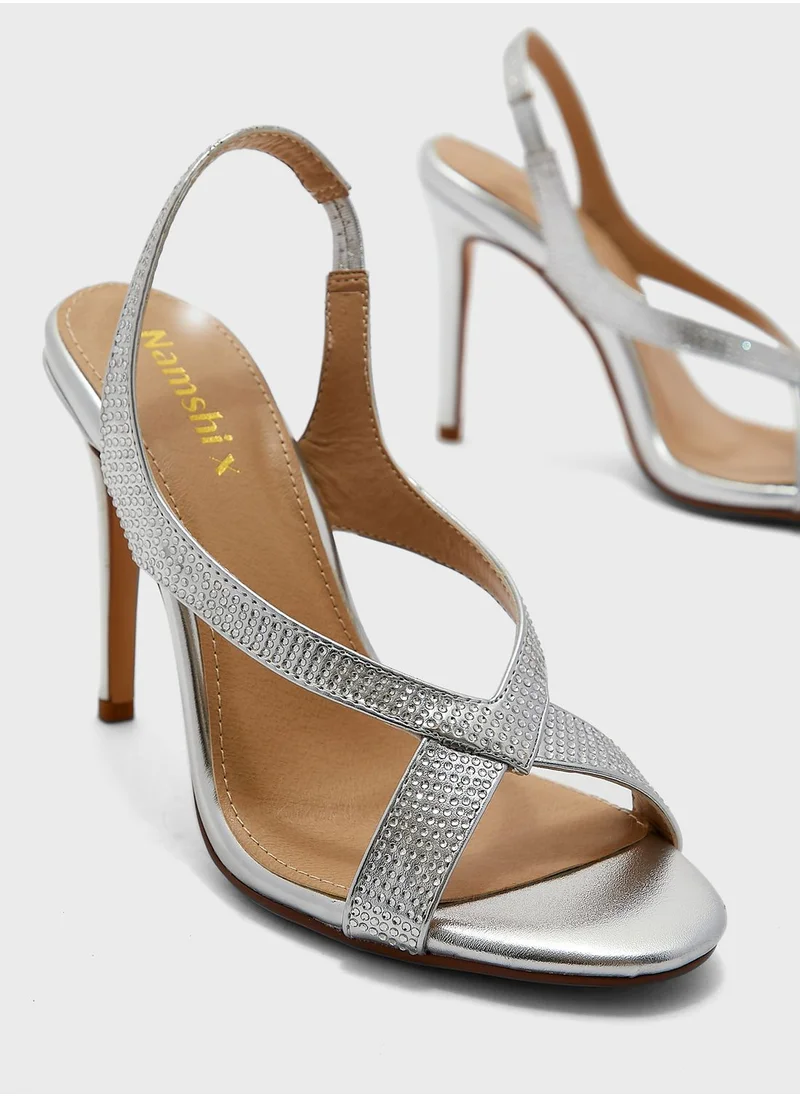 Namshi x Diamante Slingback Mule Sandal