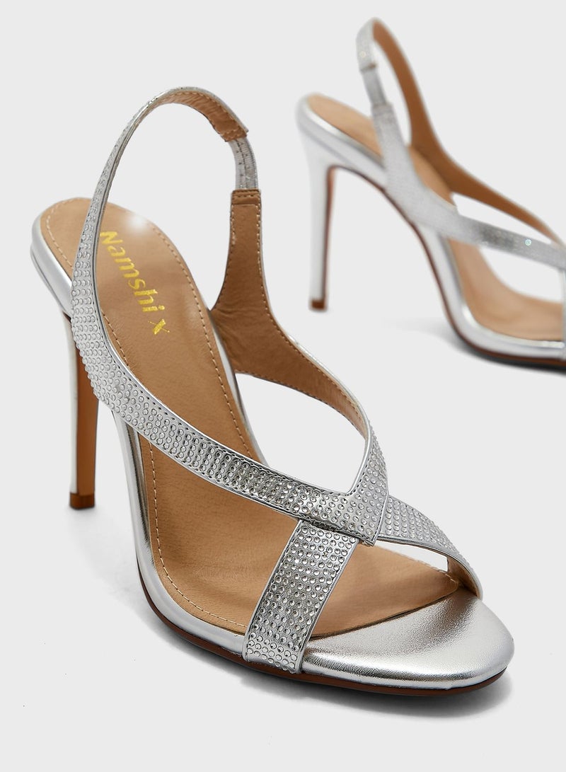Namshi x Diamante Slingback Mule Sandal  - Image 5