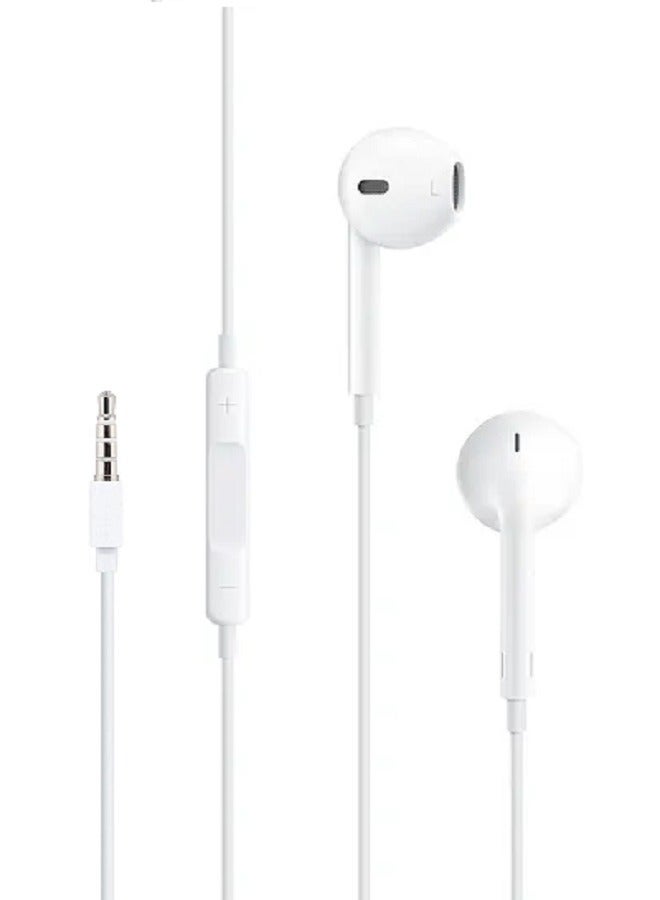 Wired Earphones with 3.5mm Audio Plug and Microphone White - Image 2