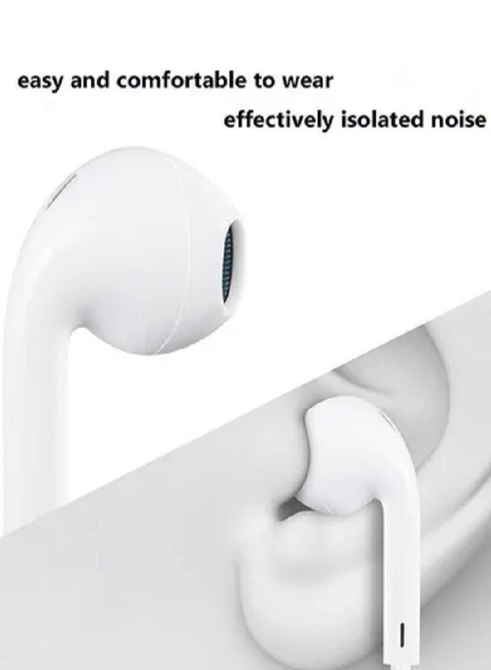 Wired Earphones with 3.5mm Audio Plug and Microphone White - Image 3