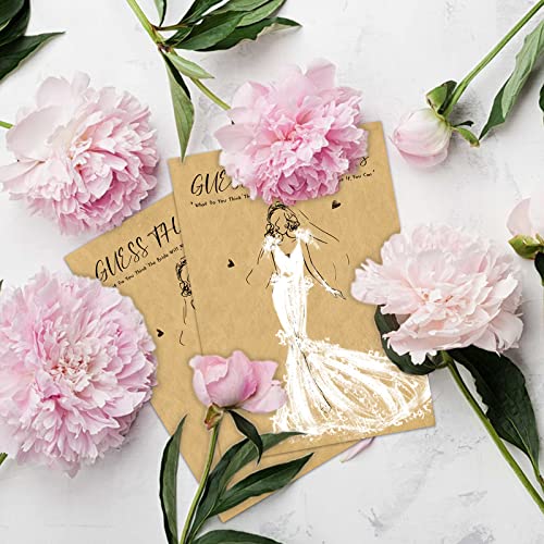 KALEFO 25PCS Bridal Shower Game Cards Kraft Paper Guess the Dress Wedding Games Fun Romantic Drawing Party Supplies Favors - Image 2