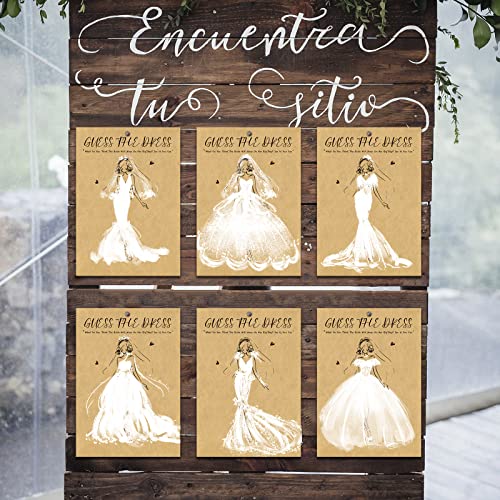 KALEFO 25PCS Bridal Shower Game Cards Kraft Paper Guess the Dress Wedding Games Fun Romantic Drawing Party Supplies Favors - Image 5