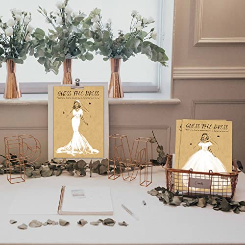KALEFO 25PCS Bridal Shower Game Cards Kraft Paper Guess the Dress Wedding Games Fun Romantic Drawing Party Supplies Favors - Image 4