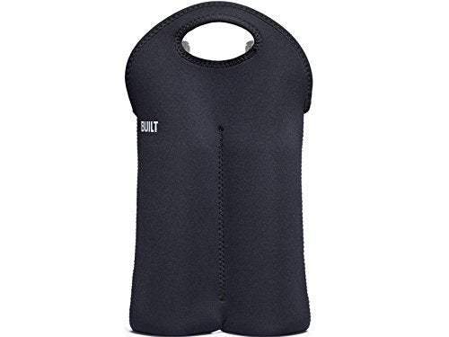 BUILT 2B-BLK 2-Bottle Stain Resistant Neoprene Wine/Water Bottle Carry Tote, Black - Image 4