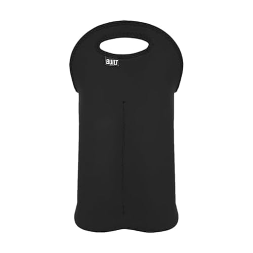 BUILT 2B-BLK 2-Bottle Stain Resistant Neoprene Wine/Water Bottle Carry Tote, Black - Image 1