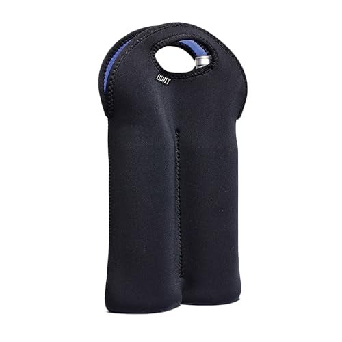 BUILT 2B-BLK 2-Bottle Stain Resistant Neoprene Wine/Water Bottle Carry Tote, Black - Image 5
