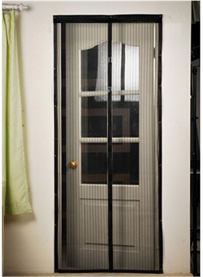 Y&D Door Mosquito Mesh Curtain Black 30x4x15centimeter - Image 1