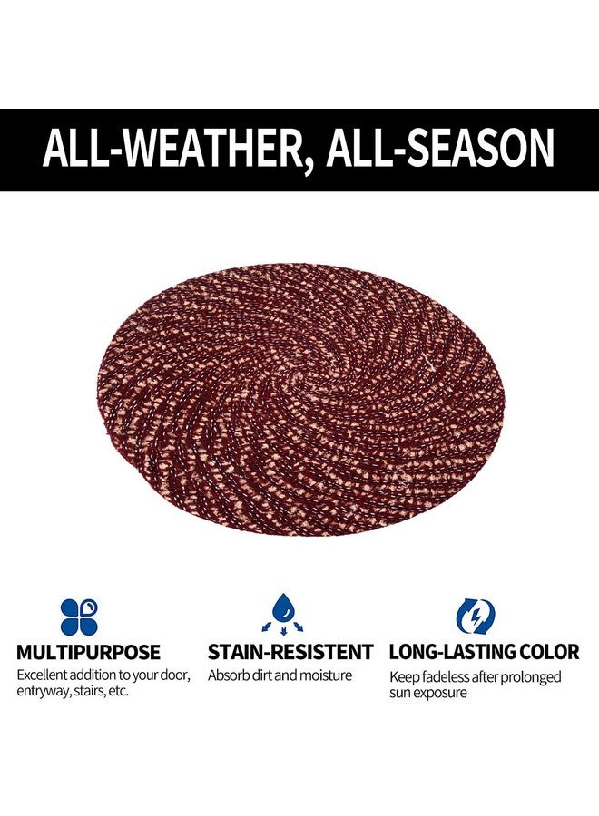 Kuber Industries Door Mat | Round Shape Feather Door Mat | Cotton Reversible Mat | Door Mat for Kitchen | Door Mat for Home | 16 Inch | Small | Pack of 3 | Multi - Image 4