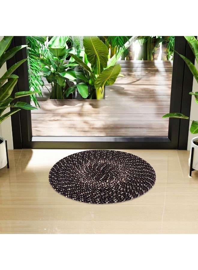 Kuber Industries Door Mat | Round Shape Feather Door Mat | Cotton Reversible Mat | Door Mat for Kitchen | Door Mat for Home | 16 Inch | Small | Pack of 3 | Multi - Image 2
