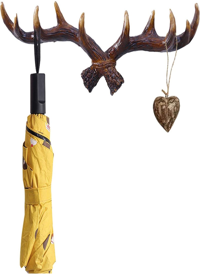 GGOOT - Deer Antlers Clothes Rack | Novelty Resin Coat Hook for Wall Shelf, Farmhouse Coat Hanger, Wall Hanger for Hanging Backpack, Jacket, Coat, Wall Decoration - Image 1