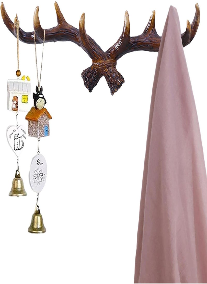 GGOOT - Deer Antlers Clothes Rack | Novelty Resin Coat Hook for Wall Shelf, Farmhouse Coat Hanger, Wall Hanger for Hanging Backpack, Jacket, Coat, Wall Decoration - Image 1