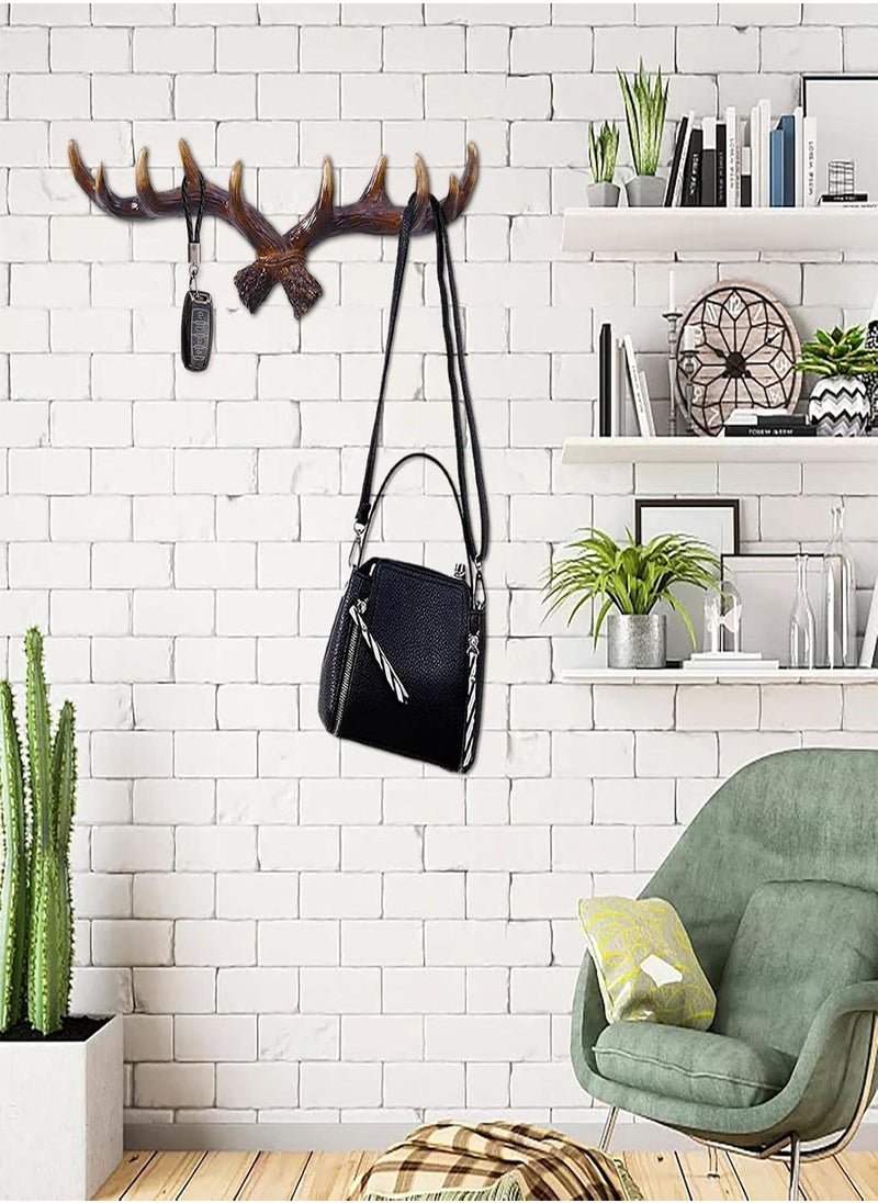 GGOOT - Deer Antlers Clothes Rack | Novelty Resin Coat Hook for Wall Shelf, Farmhouse Coat Hanger, Wall Hanger for Hanging Backpack, Jacket, Coat, Wall Decoration - Image 1