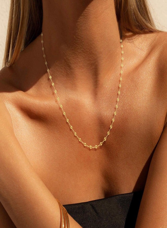 Carffordo 925 Sterling Silver Choker Necklace Figaro Link Chain Necklace for Women Simple Dainty 16K Gold Necklace for Women Minimalist Waterproof Link Silver Necklace Trendy Jewelry Gifts, 16 Inches - Image 3