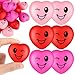Halloscume 60 Pcs Valentines Day Heart Stress Balls Bulk Mini 16 Smile Face Squeeze Foam Relief Heart Shaped Stress Ball for Valentine Galentine Party Gifts Bag Fillers Adults Carnival Reward 3 Colors - Image 2