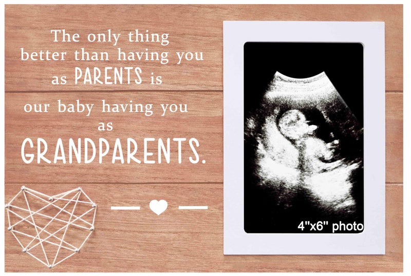 New Grandparents GiftsPregnancy Announcement Gifts for Dad MomPregnancy Reveal PresentPromoted to GrandparentsNew Baby Ultrasound Picture FrameSonogram Photo Frame Presents