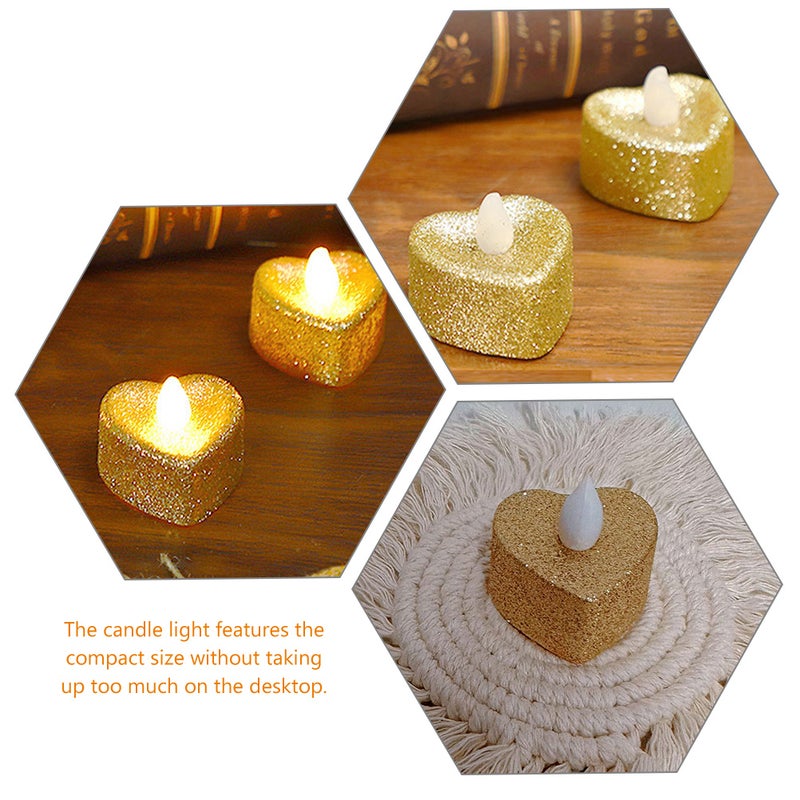 24pcs Heart Shaped Flameless Candle Lights Romantic Electric Candle Lamps - Image 4