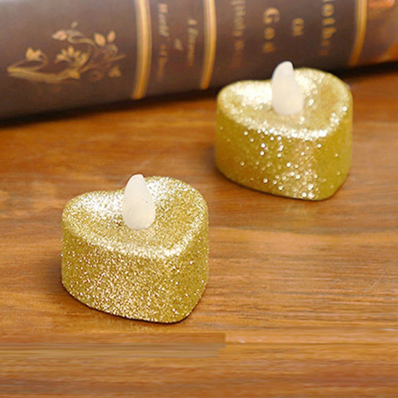 24pcs Heart Shaped Flameless Candle Lights Romantic Electric Candle Lamps - Image 1