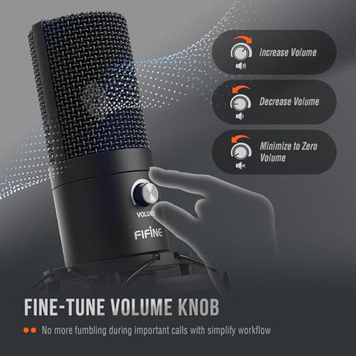 FIFINE Studio Condenser USB Microphone Computer PC Microphone Kit with Adjustable Boom Arm Stand Shock Mount for Instruments Voice Overs Recording Podcasting YouTube Vocal Gaming Streaming-T669 - Image 4