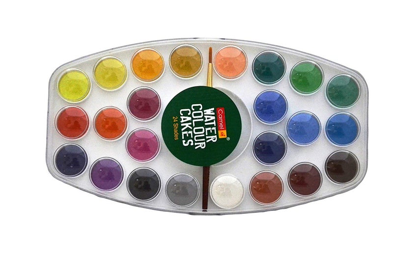 Camlin Kokuyo Water Color Cake 24 Shade Plastic Box,Multicolor,Pack of 1