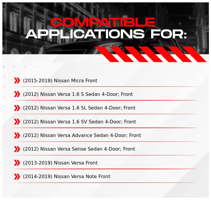 R1 Concepts Front Brakes and Rotors| Automotive Replacement Brake Kits| Front Ceramic Brake Pads and Rotors Kit| Fits 2015-2019 Nissan Micra; 2012-2019 Nissan Versa - Image 2