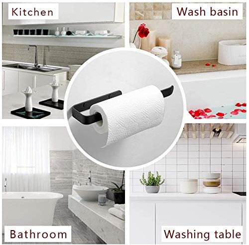 Veecel Veecel Adhesive Wall Hanging Kitchen Towel Rack Tissue Roll Paper Hanger Wardrobe Scarf Tie Stand Slippers Hanging Rack Bathroom Sink Area Towel Hanger  - Image 3