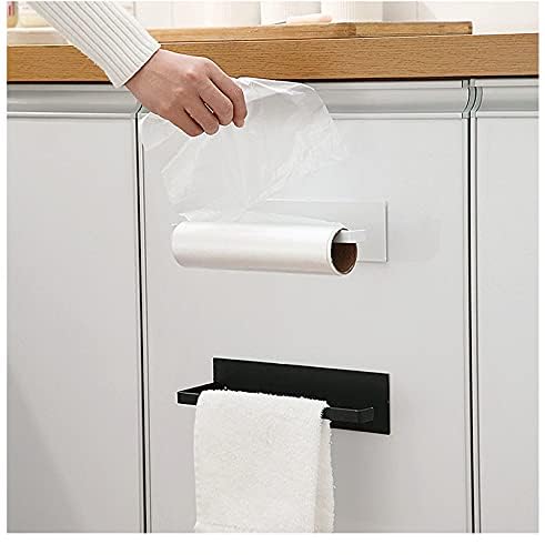 Veecel Veecel Adhesive Wall Hanging Kitchen Towel Rack Tissue Roll Paper Hanger Wardrobe Scarf Tie Stand Slippers Hanging Rack Bathroom Sink Area Towel Hanger  - Image 5