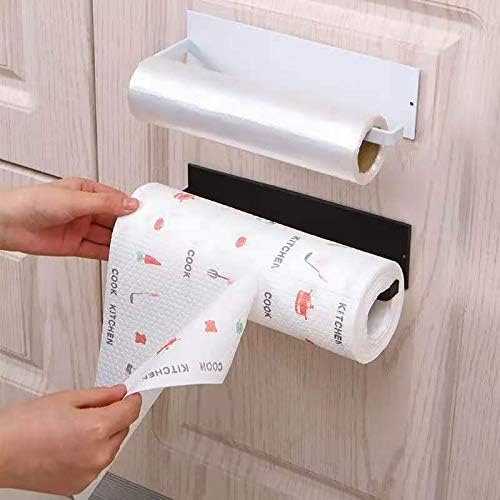Veecel Veecel Adhesive Wall Hanging Kitchen Towel Rack Tissue Roll Paper Hanger Wardrobe Scarf Tie Stand Slippers Hanging Rack Bathroom Sink Area Towel Hanger  - Image 4