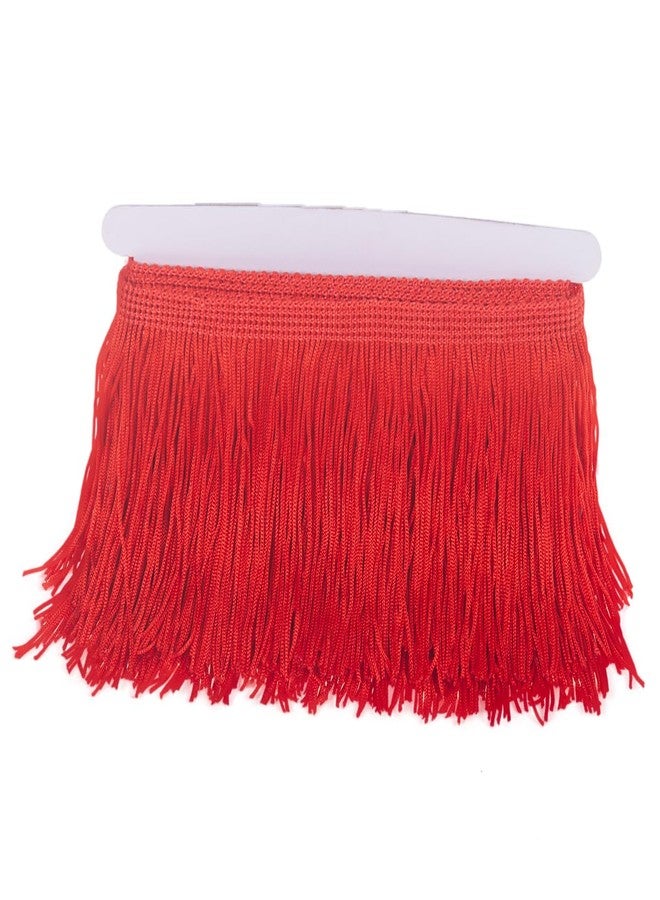 AMZTKDIY Sewing Fringe Trim Fringes 5 Yards for Clothing Accessories DIY Craft Latin Wedding Dress Lamp Shade Decoration (4 Inch Red) - Image 2