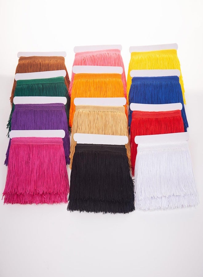 AMZTKDIY Sewing Fringe Trim Fringes 5 Yards for Clothing Accessories DIY Craft Latin Wedding Dress Lamp Shade Decoration (4 Inch Red) - Image 3