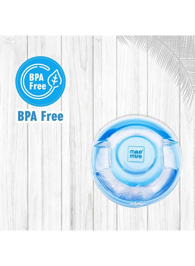 مي مي منفاخ بودرة مي مي سوفت فيل مع علبة حامل للمواليد الجدد والأطفال | لمسة لطيفة على بشرة طفلك | خالية من مادة BPA | علبة بودرة التلك | علبة منفاخ استحمام محمولة للعناية بالطفل (أزرق) - Image 4