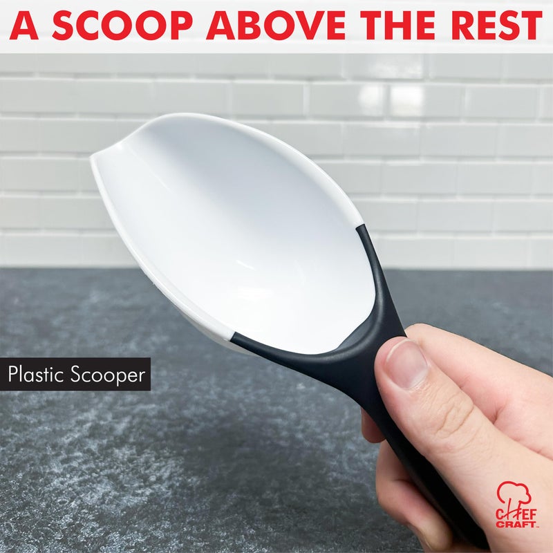 Chef Craft Select Plastic Scoop, 1 Cup, White - Image 2