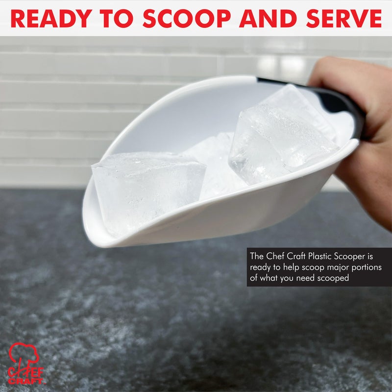 Chef Craft Select Plastic Scoop, 1 Cup, White - Image 5